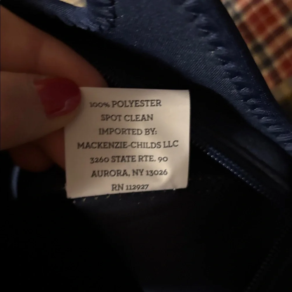 Mackenzie child’s royal check lunch tote - Blue & White - Picture 7 of 7